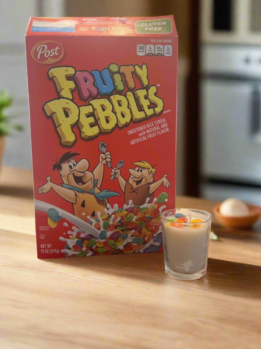 Fruity pebble candle
