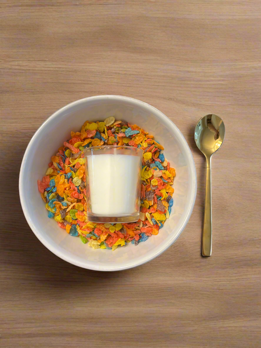 Fruity pebble candle