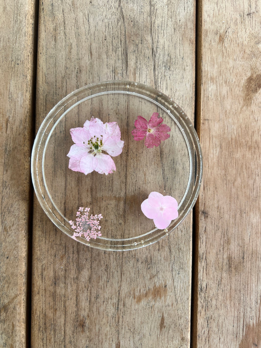 Pink resin coaster